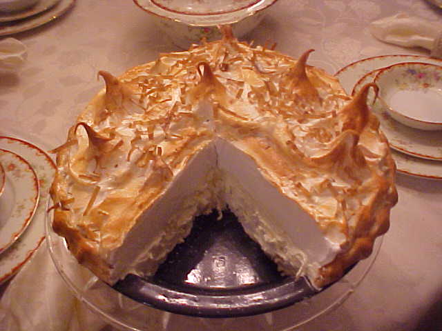 Coconut Meringue Pie with Slice Out